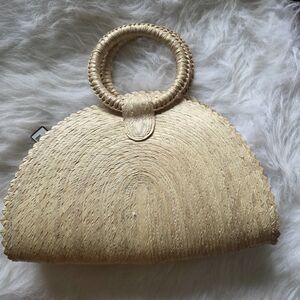 Elegant Tan Woven Handbag
